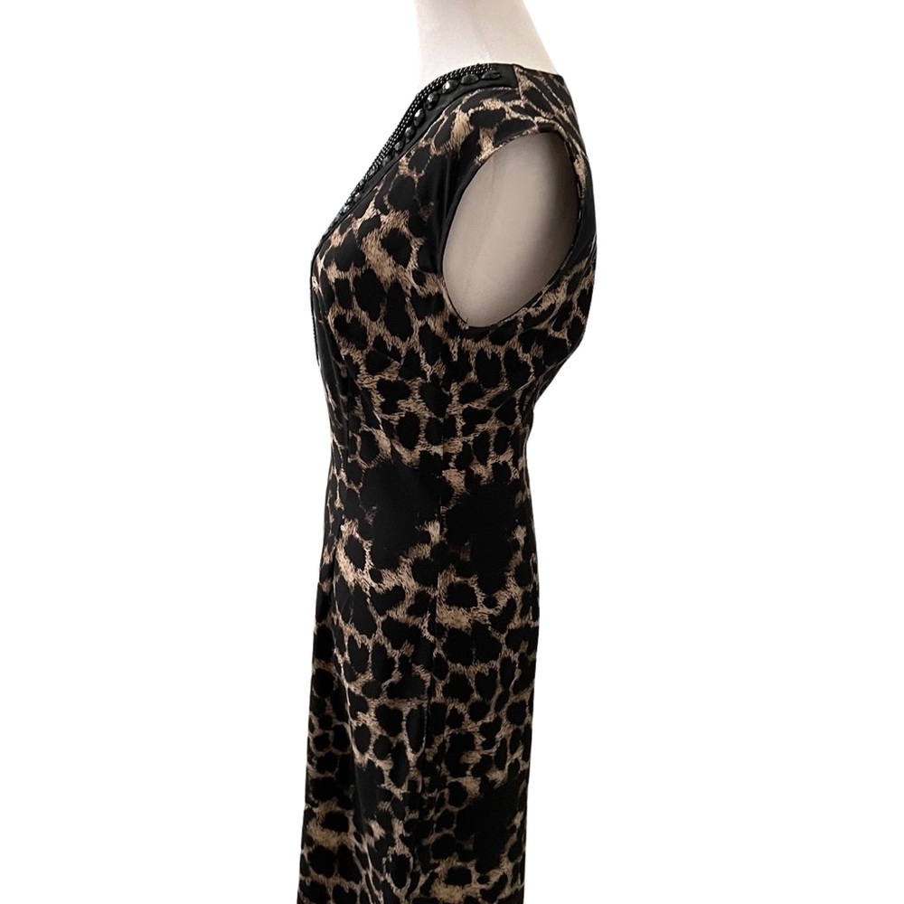 Connected Apparel size 8 sheath animal print sleeveless dress - Picture 5 of 10